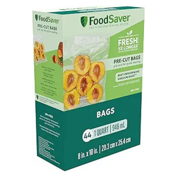 44-Count FoodSaver Precut Vacuum Sealer Bags For Airtight Food Storage