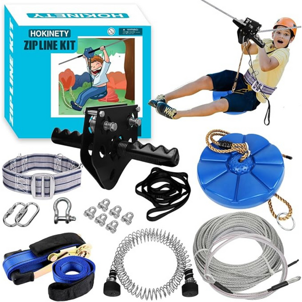 HOKINETY Up To 450Lbs 200 Feet Quick Setup Zipline