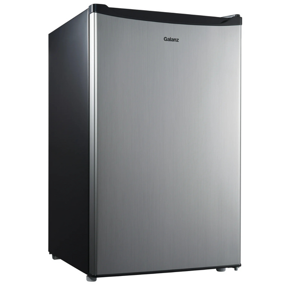 Galanz 4.3 Cu Ft Single Door Mini Fridge, Stainless Steel Look