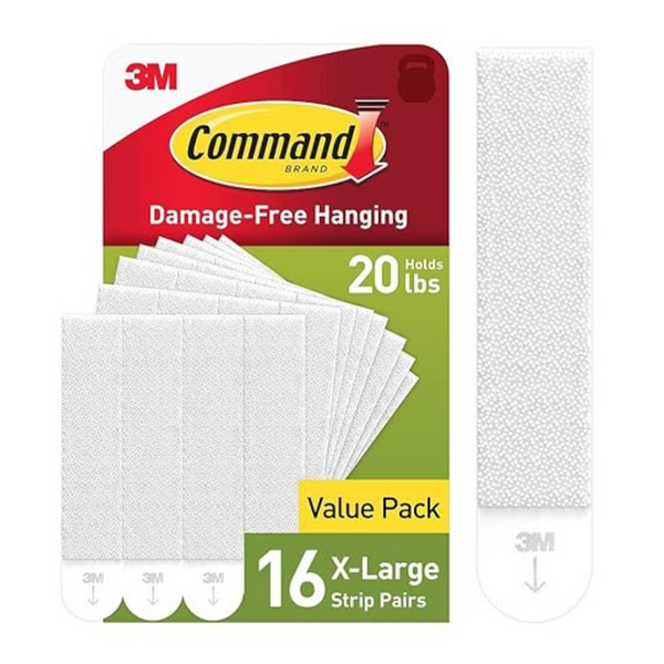 16-Pairs Command 20 Lb XL Heavyweight Picture Hanging Strips