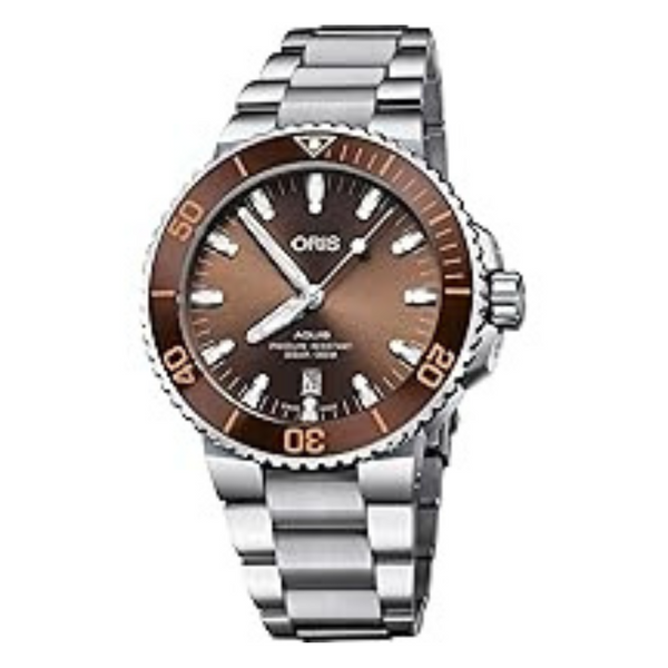 Oris Aquis Date Automatic Brown Dial Steel Men's Watch