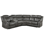 Lexicon Reclining L Shape Sectional Couches With Drop-Down Cup Holders