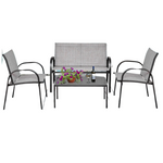 4-Piece Costway Patio Furniture Set Sofa Coffee Table