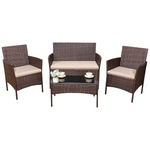 4-Piece Devoko Outdoor PE Rattan Wicker Patio Furniture Set