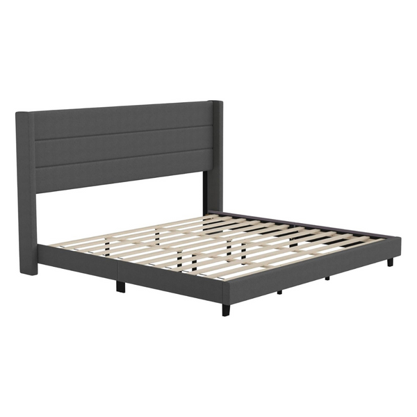 Flash Furniture Hollis Charcoal Upholstered Platform Bed