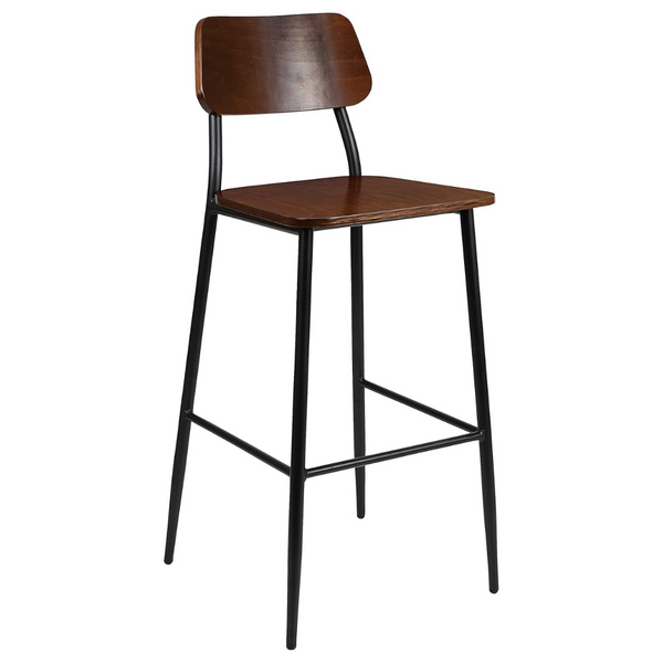 Flash Furniture Lincoln Industrial Barstool With Gunmetal Steel Frame
