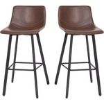 2-Set Taylor & Logan Brandy Modern Bucket Seat Bar Stools