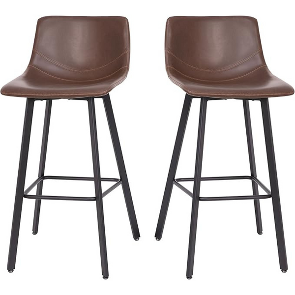 2-Set Taylor & Logan Brandy Modern Bucket Seat Bar Stools
