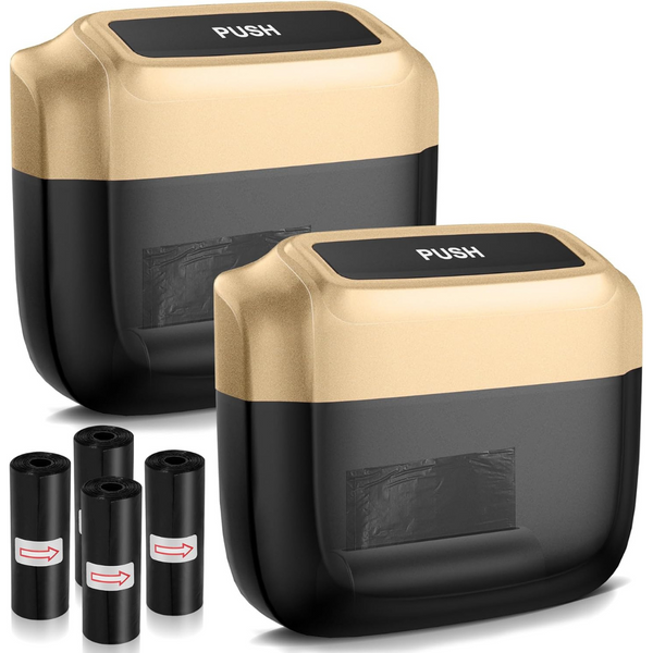 Oudew Leakproof Car Trash Can with Lid, 30-Piece Trash Bags