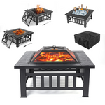 Uhomepro 32" Wood Burning Fire Pit Tables with Screen Lid