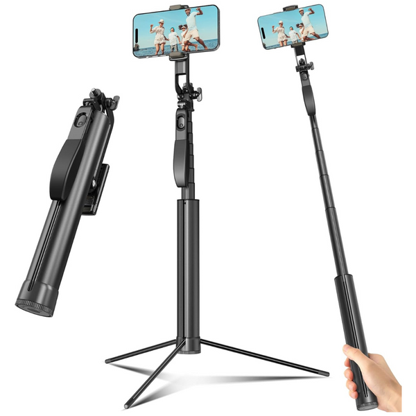 72" Extendable Selfie Stick Travel Tripod for Cell Phone w/ Remote Control