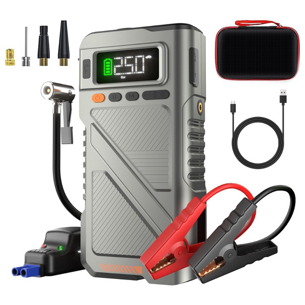 12V 150PSI 6000A Car Battery Jump Starter With Air Compressor