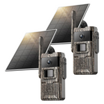 2-Pack 4G LTE Cellular Unlimited Data Plan Solar Trail Cameras