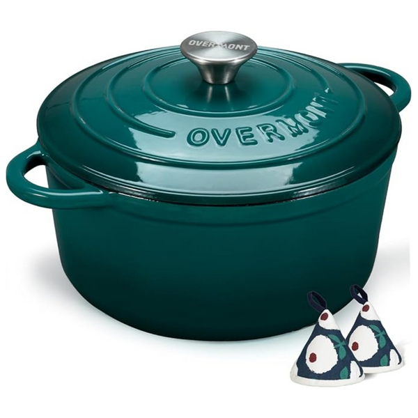 Overmont 5.5QT Enameled Cast Iron Dutch Oven