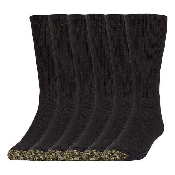6-Pairs Of Gold Toe Harrington Men's Crew Socks (Select Colors)