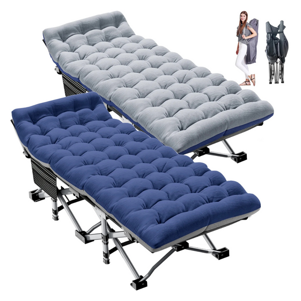 2-Pack Slsy Portable Folding Bed Cot With 3.3" 2-Sided Mattress