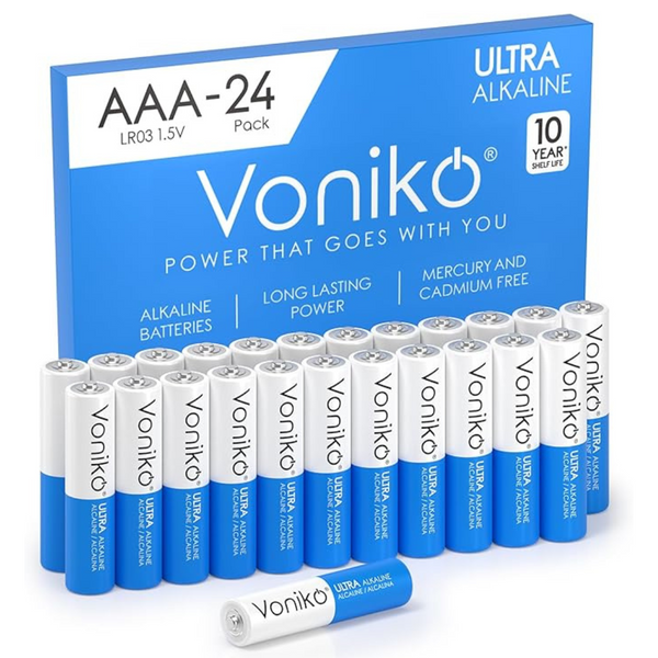 24-Pack Voniko 1.5v Premium Grade AAA Alkaline Batteries
