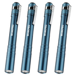 4-Pack WorkPro Battery-Powered Aluminum Handheld Flashlights LED Pen (4 Colors)