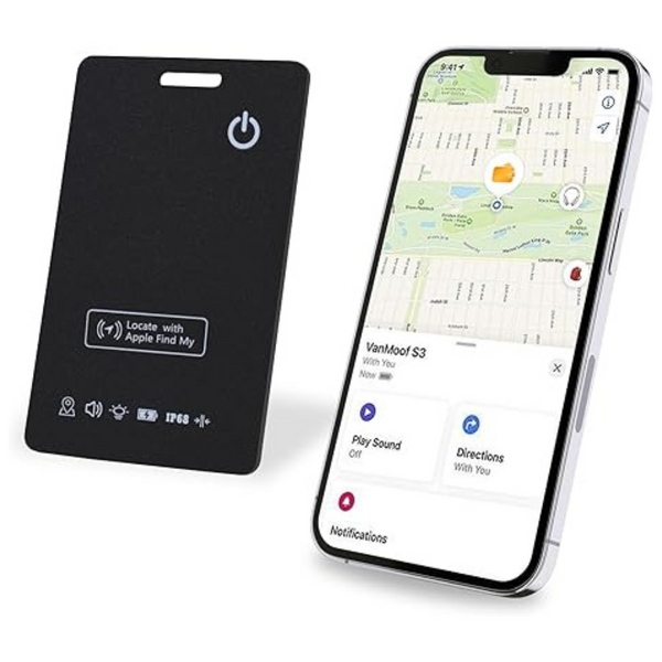 Smart Rechargeable Wallet Tracker Card Work w/ Apple Find My APP (iOS Only)
