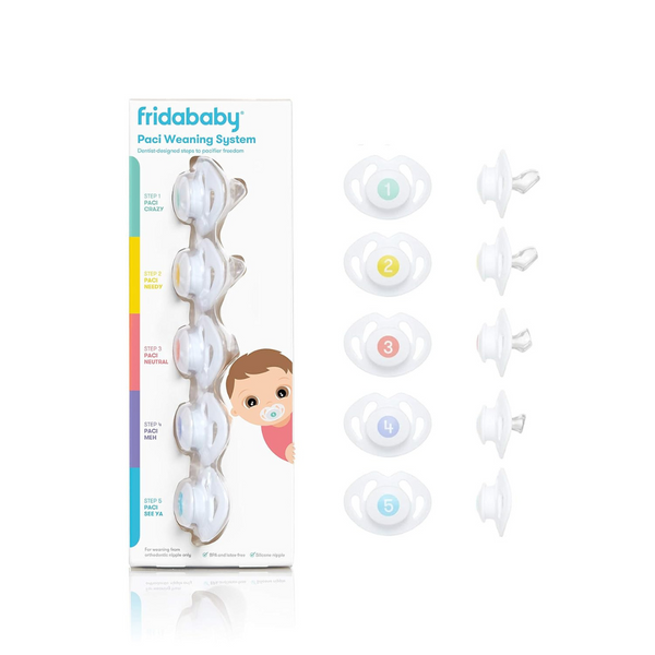 5-Count Frida Baby BPA Free, Latex Free Silicone Paci Weaning System