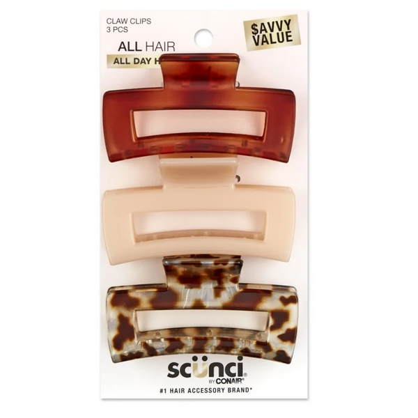 Conair 3" Scunci Hair Claw Clips