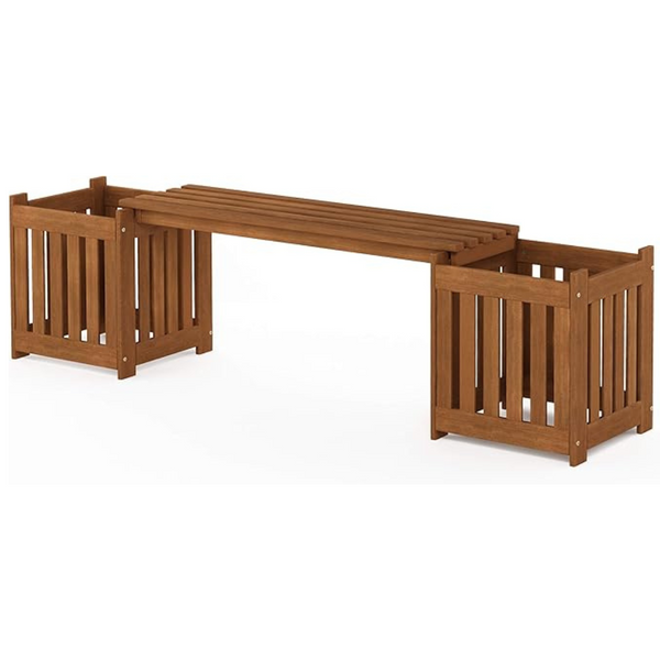 FURINNO Tioman Hardwood Outdoor Lifestyle Flowerbox With Bench