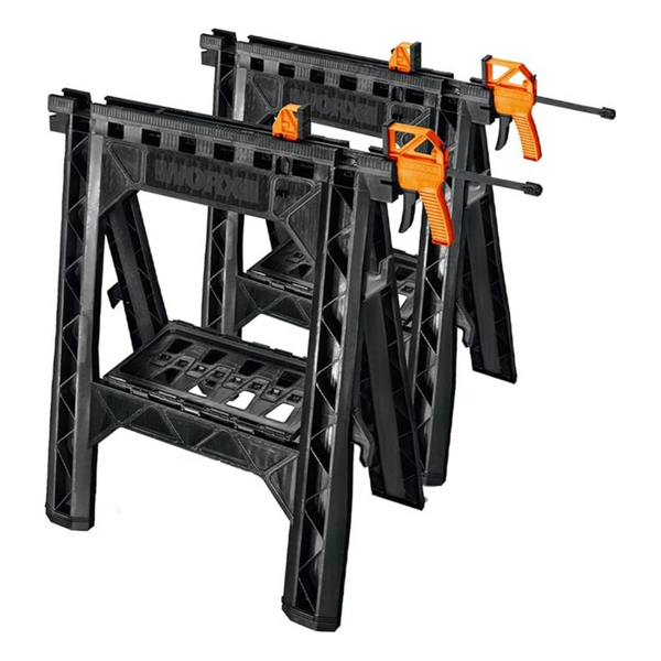 Worx WX065 Clamping Sawhorses With Bar Clamps