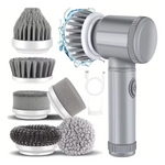 9-Piece Cordless Spin Scrubber With 6 Replaceable Brush