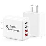 2-Pack 40W 4-Port USB-C Charger Blocks