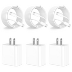 3-Pack 20W PD USB-C Power Charger Type-C Wall Charger Adapter