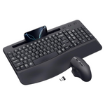 Veilzor Ergonomic Design Wireless Keyboard & Mouse W/Phone/Tablet Holder