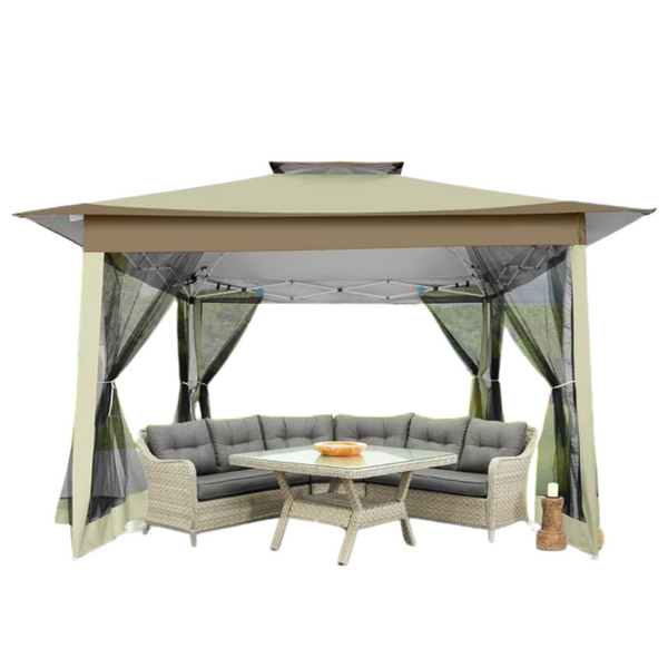 Cobizi 12Ft x 12Ft Pop Up Outdoor Gazebo With Mosquito Netting