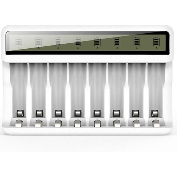 Powerowl 8 Bay AA AAA Battery Charger With LCD Display