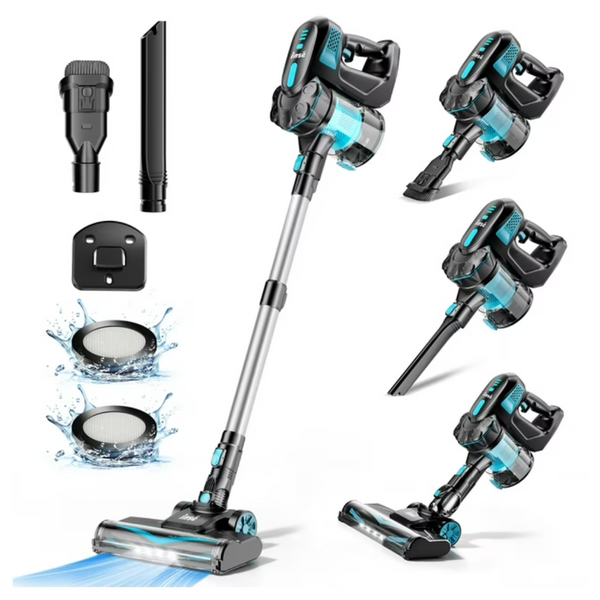 INSE 6-In-1 2200mAh Battery Rechargeable Cordless Stick Vacuum Cleaner