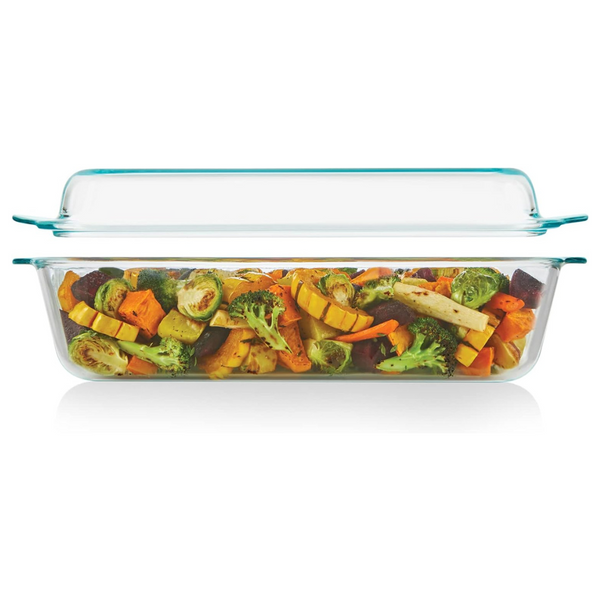 2-in-1 5.2-Qt Rectangular Glass Baking Dish With Glass Lid