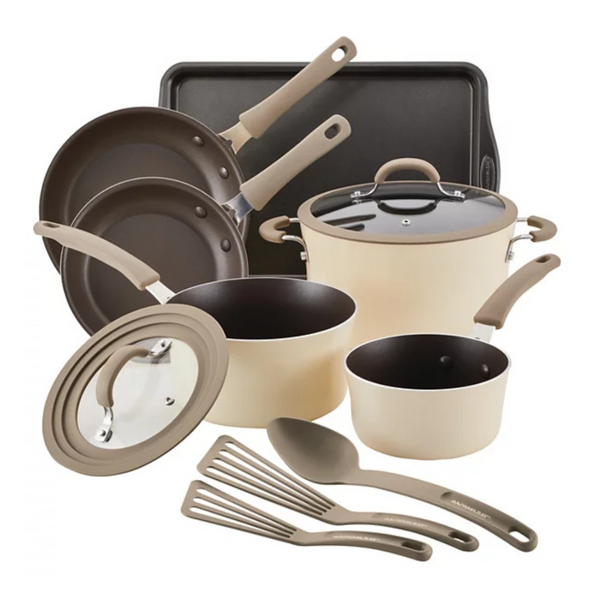 Rachael Ray Cook + Create 11-Piece Aluminum Nonstick Cookware Set