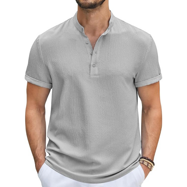Men's Summer Beach Henley Tee Shirt (Various)