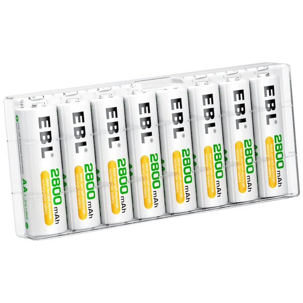 8-Count EBL 2800mAh High Capacity Ni-MH AA Rechargeable Batteries