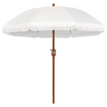 9ft Fringe Portable Patio Umbrella With Tilting Aluminum Pole
