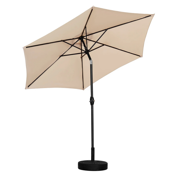 Ainfox Portable Patio 9ft Umbrella With Push Button Tilt (Khaki)