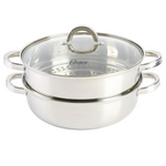 Oster 3.0-Quart Sangerfield Stainless Steel Dutch Oven W/ Steamer Basket