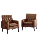 2-Set Mid Century Modern Button Tufted Accent Chair