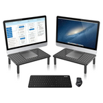 2-Pack Bracwiser Monitor Riser Adjustable Desktop Stand (Black)