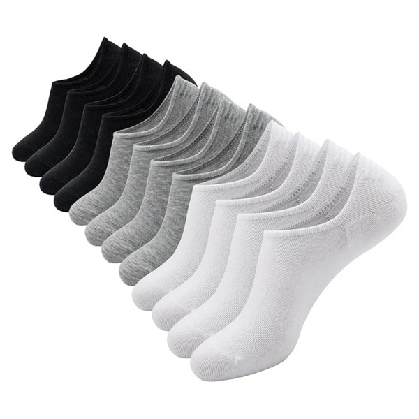 6-Pairs Women's Non-Slip Low Ankle-Invisible Lining Socks