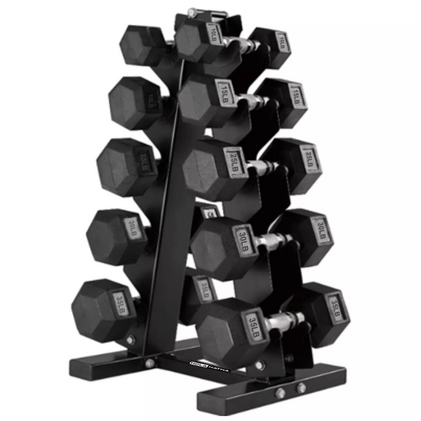 HolaHatha 10, 15, 25, 30 & 35 Lb Hexagonal Dumbbell Free Hand Weight Set