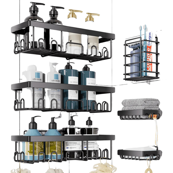 6-Pack Ophanie Wall-Mounted Adhesive Shower Caddy