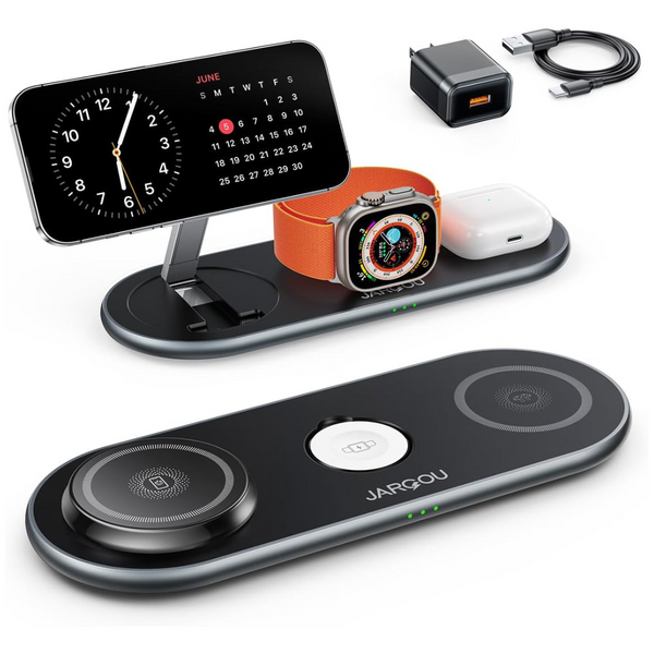 Jargou 3-in-1 Charging Station with Magsafe Charger Stand