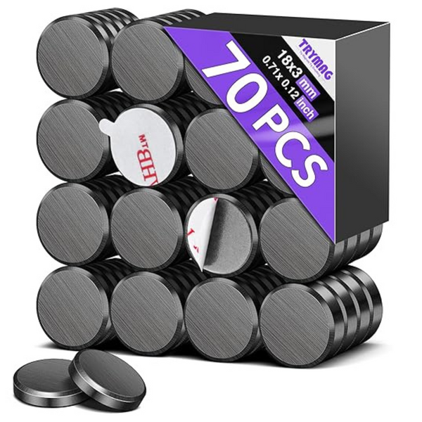 70-Piece 18 x 3 mm Round Disc Crafts Ceramic Magnets