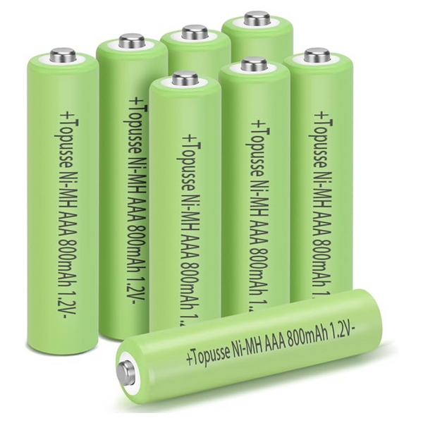 8-Pack Rechargeable 1.2V Ni-MH AAA Batteries