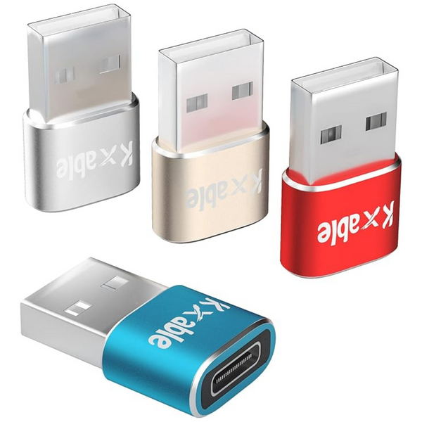 4-Pack USB-C Female To USB-A Male Adapter